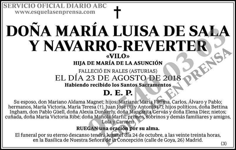 María Luisa de la Sala y Navarro-Reverter
